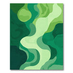 Emerald Green Organic Flow Abstraction Rug