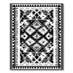 Monochrome Geometric Native American Inspired Rug