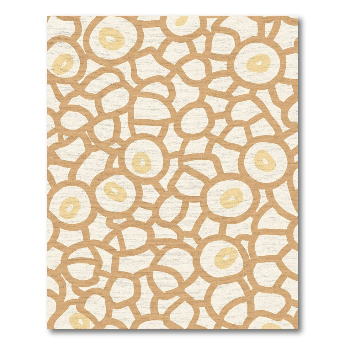 Tan and Yellow Abstract Organic Circles Rug