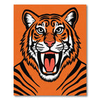 Fierce Orange Tiger Roaring Wildly Rug