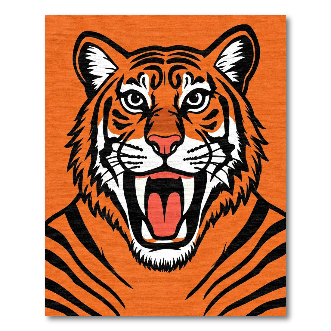 Fierce Orange Tiger Roaring Wildly Rug
