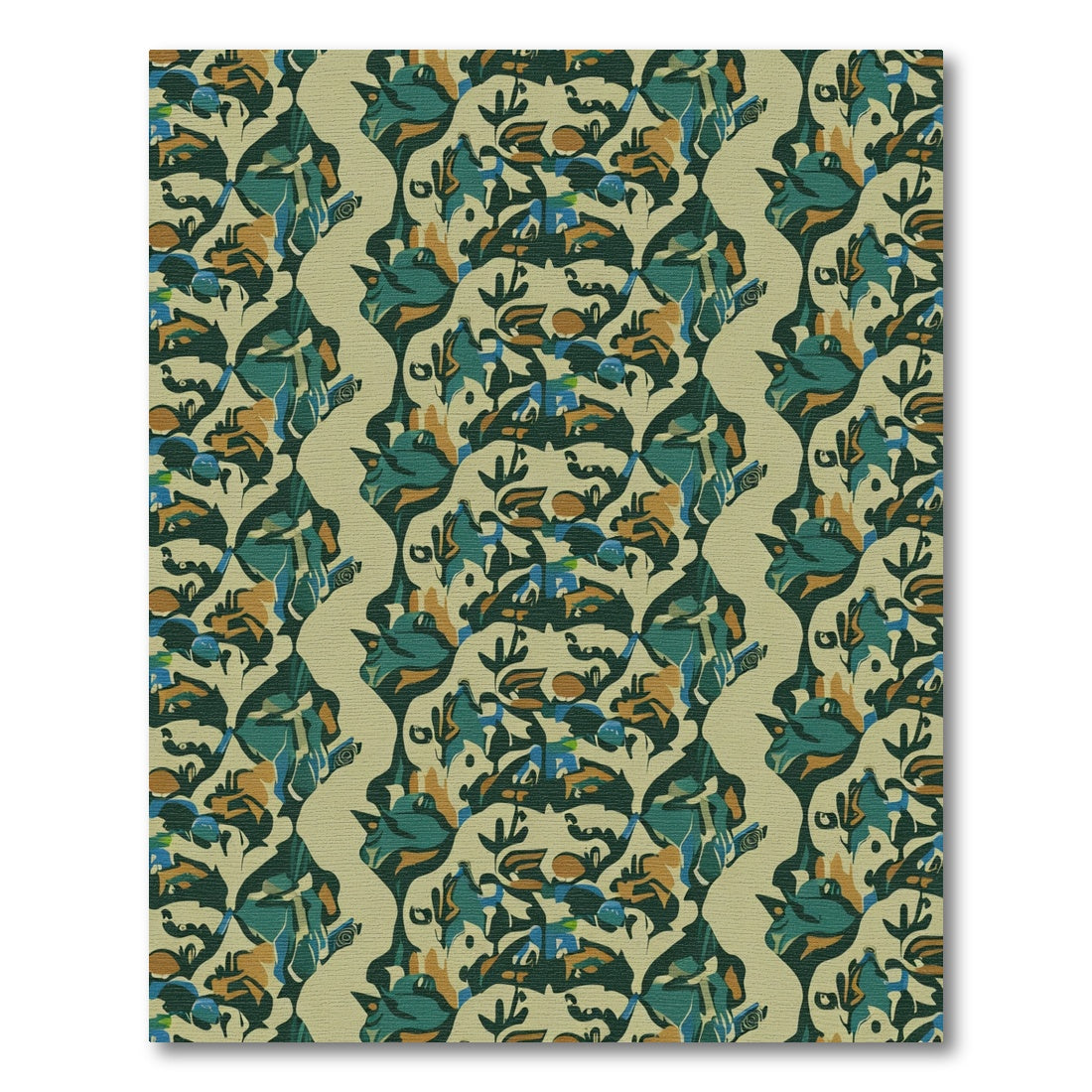 Earthy Abstract Organic Wave Rug