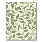Earthy Green Leafy Vine Art Rug