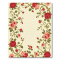 Crimson Coral Pink Rose Vine Rug