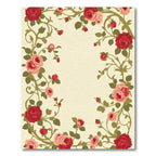 Crimson Coral Pink Rose Vine Rug