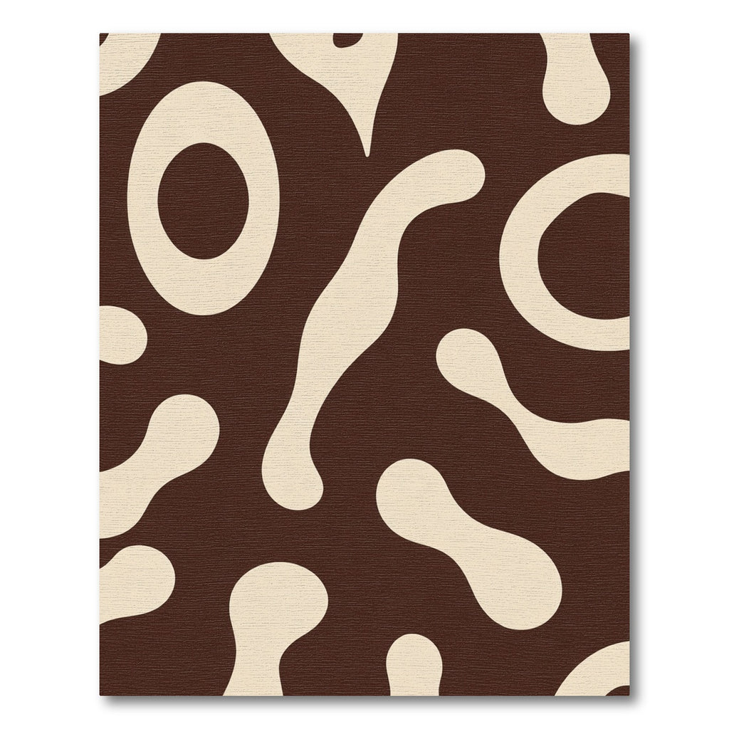 Brown Cream Organic Blob Collage Rug