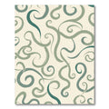 Teal Swirls on Cream Background Rug