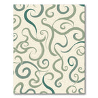 Teal Swirls on Cream Background Rug