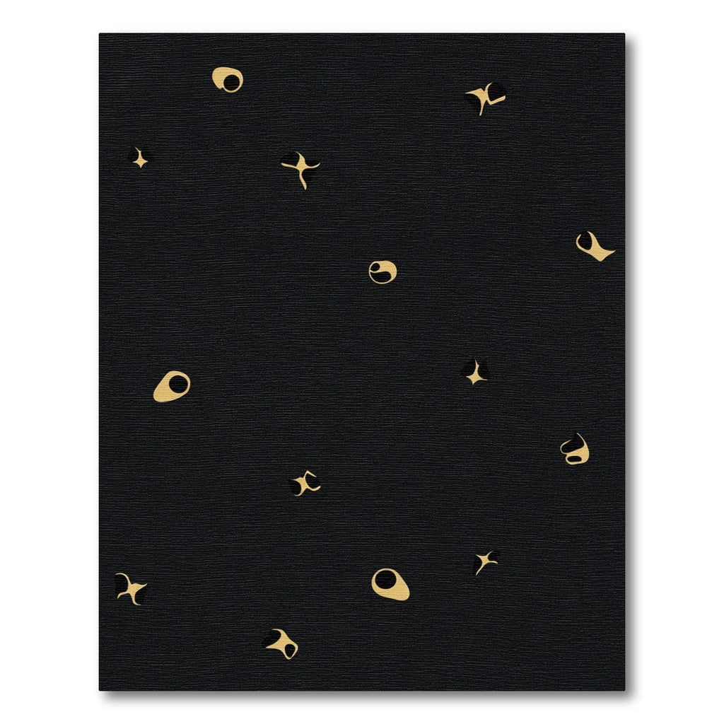 Black Gold Abstract Amoeba Rug