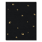 Black Gold Abstract Amoeba Rug