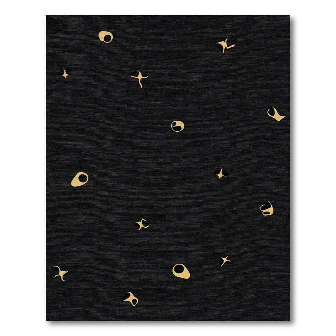 Black Gold Abstract Amoeba Rug