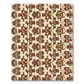 Brown Tan Abstract Floral Medallion Rug
