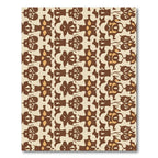 Brown Tan Abstract Floral Medallion Rug