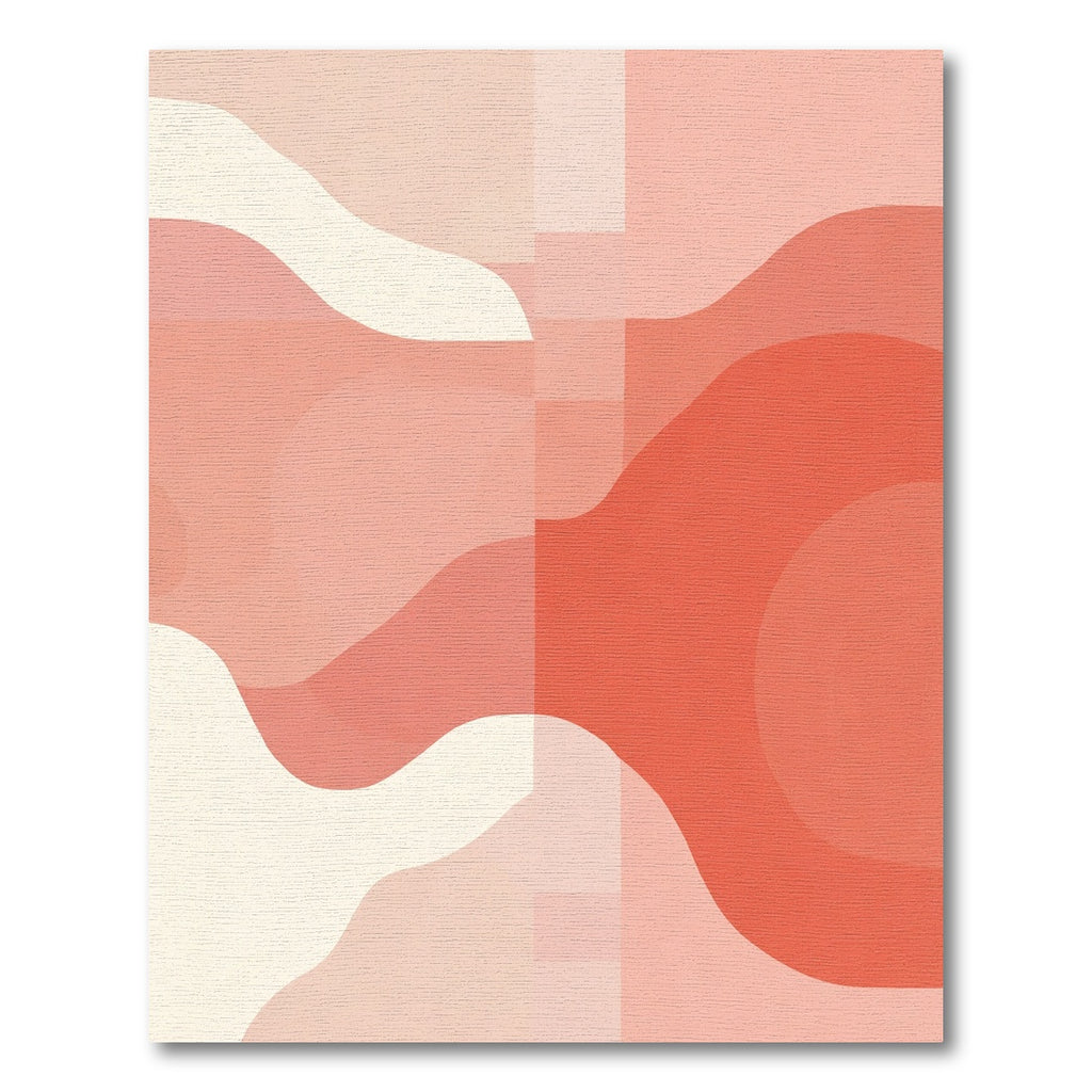 Coral Gradient Abstract Wave Rug