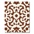 Terracotta Cream Arabesque Scroll Rug
