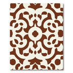 Terracotta Cream Arabesque Scroll Rug