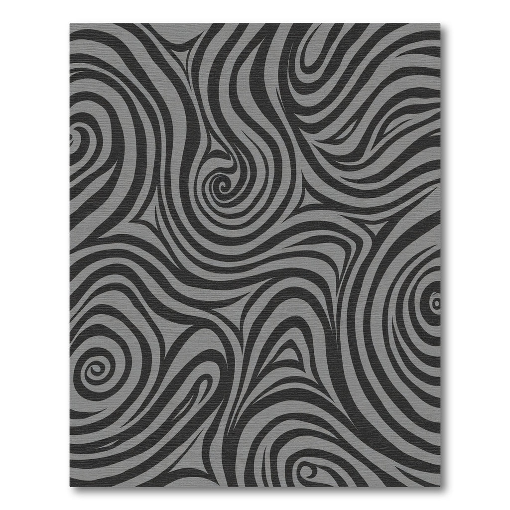 Dark Gray Abstract Swirl Fibers Rug