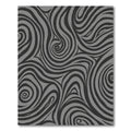 Dark Gray Abstract Swirl Fibers Rug