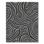 Dark Gray Abstract Swirl Fibers Rug