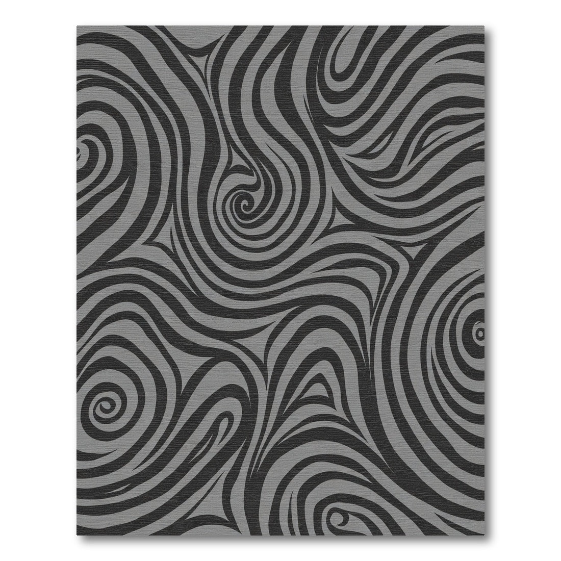 Dark Gray Abstract Swirl Fibers Rug