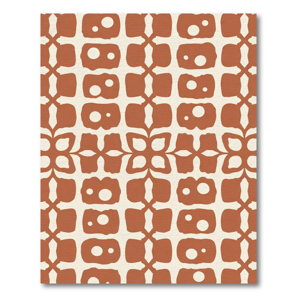 Terracotta Bone Organic Grid Rug