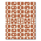 Terracotta Bone Organic Grid Rug