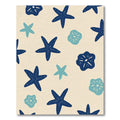 Navy Blue Starfish Sand Dollar Scene Rug