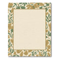 Golden Green Autumn Leaf Border Rug