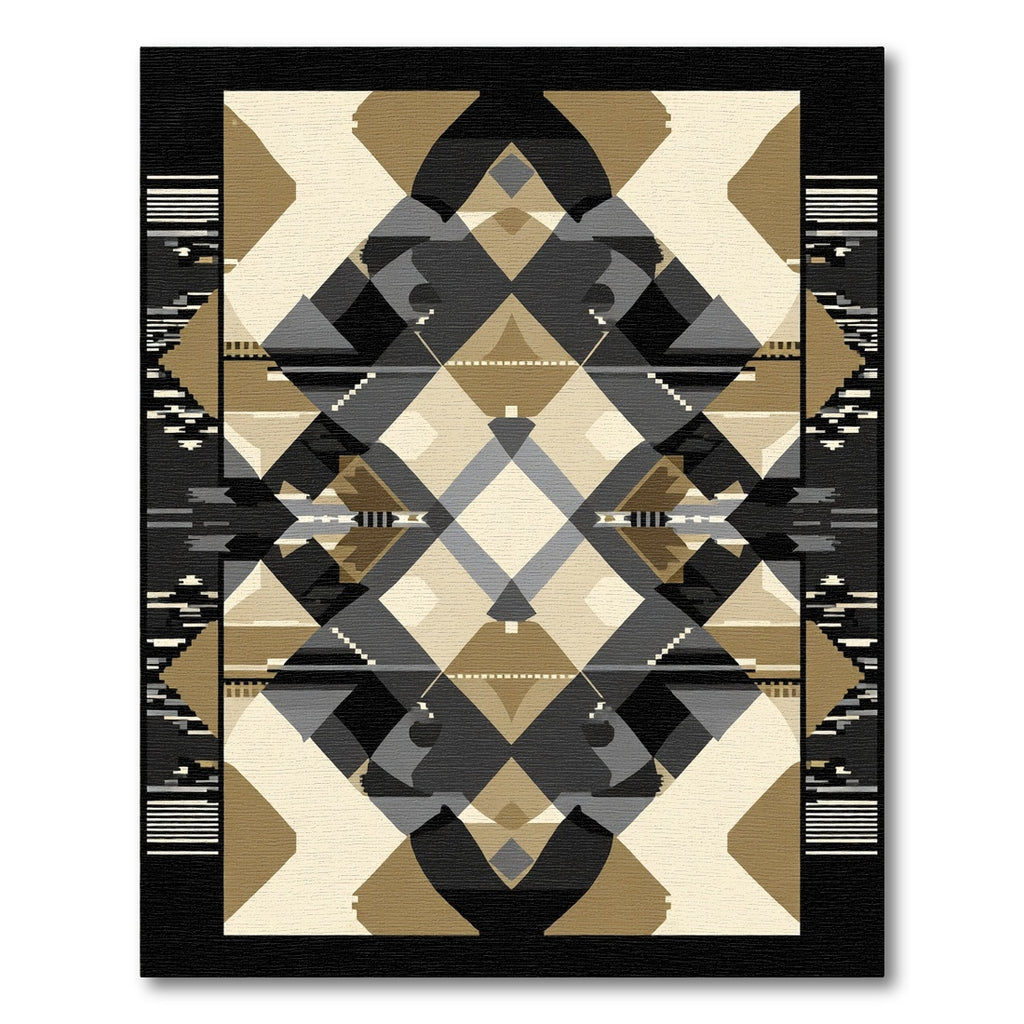 Geometric Abstract Sandstone Diamond Rug