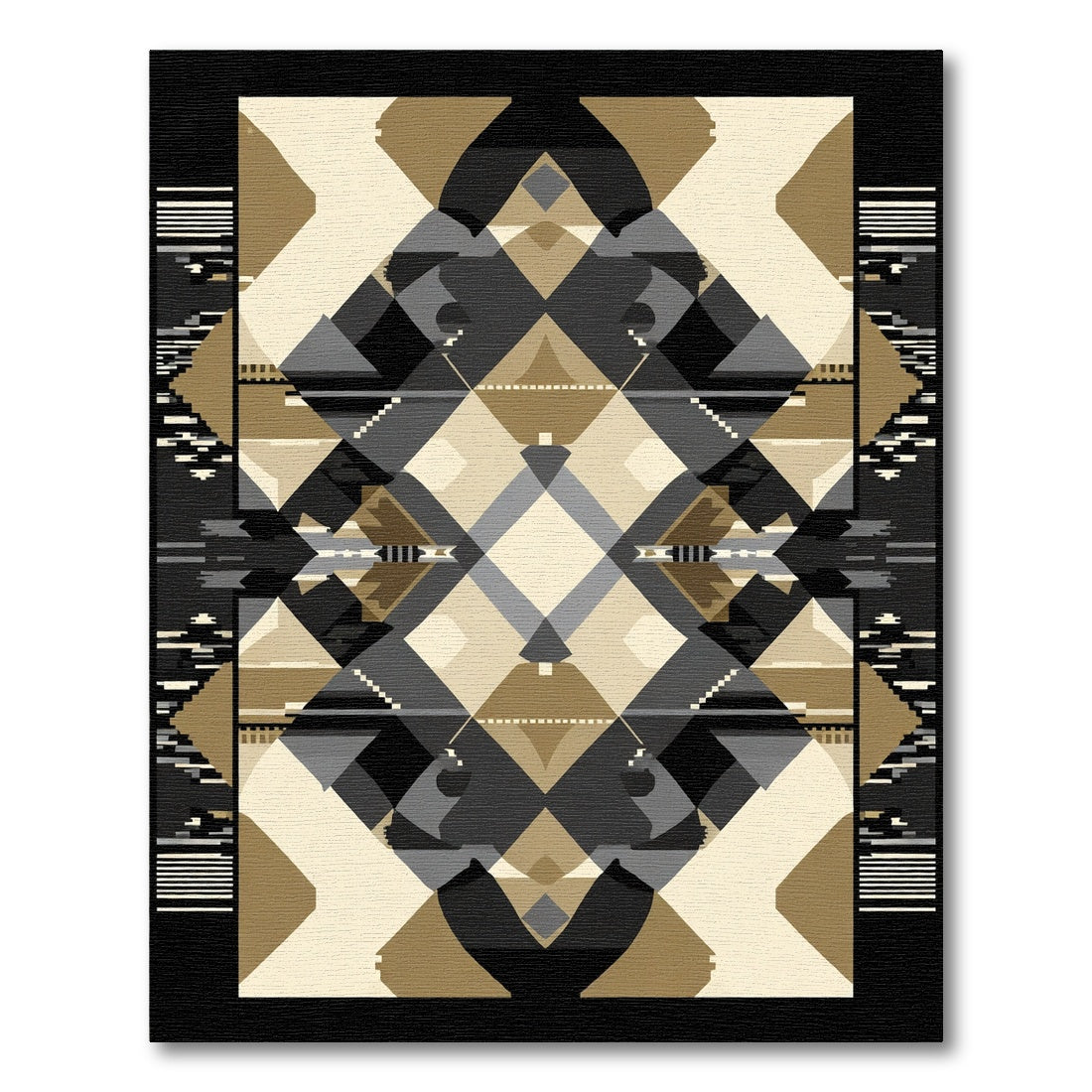 Geometric Abstract Sandstone Diamond Rug