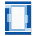 Geometric Azure Overlap Frame Rug