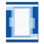 Geometric Azure Overlap Frame Rug