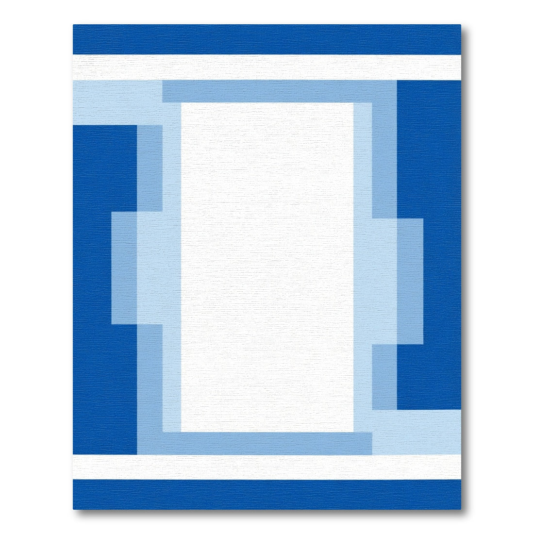 Geometric Azure Overlap Frame Rug