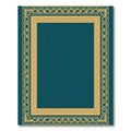 Golden Teal Interlocking Border Rug