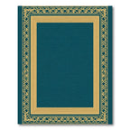 Golden Teal Interlocking Border Rug