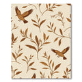 Brown Bird Branch Pattern Rug