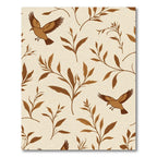 Brown Bird Branch Pattern Rug