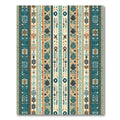 Coastal Turquoise Tribal Striped Loom Rug