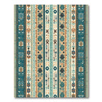 Coastal Turquoise Tribal Striped Loom Rug