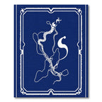 Modern Deep Blue Abstract Swirl Rug