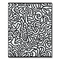 Black White Abstract Continuous Line Rug