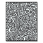 Black White Abstract Continuous Line Rug