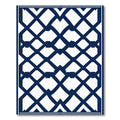 Navy Blue Geometric Lattice Rug