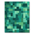Emerald Green Abstract Geometric Blocks Rug