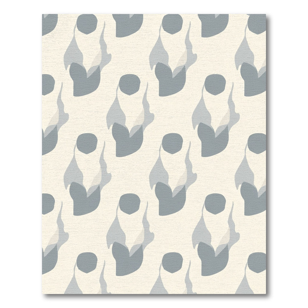 Soft Cream Blue Abstract Organic Rug