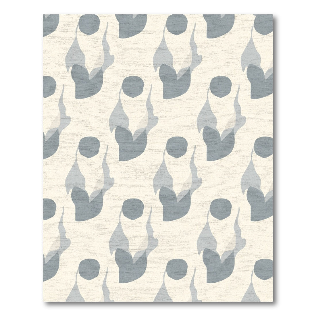 Soft Cream Blue Abstract Organic Rug