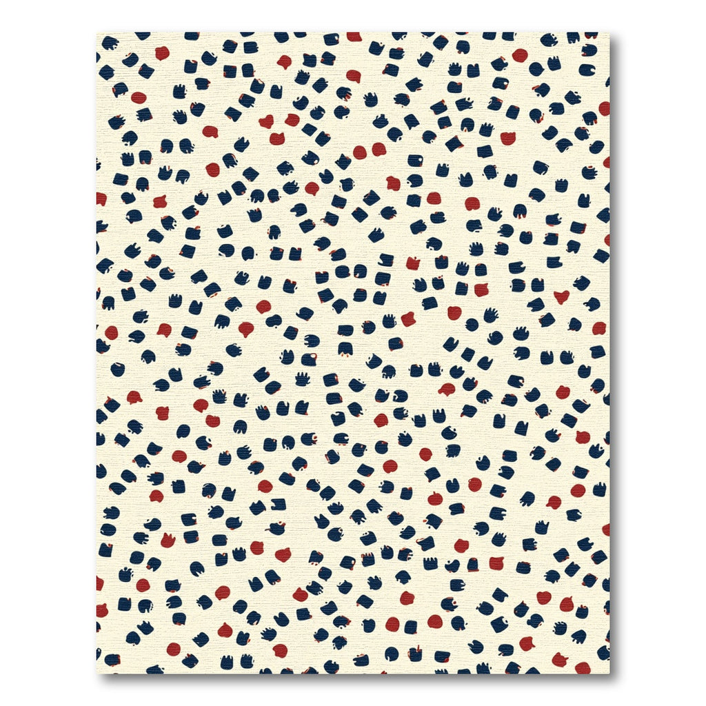 Neutral Beige Abstract Teal Dots Rug
