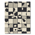 Monochrome Checkerboard Jagged Shapes Rug