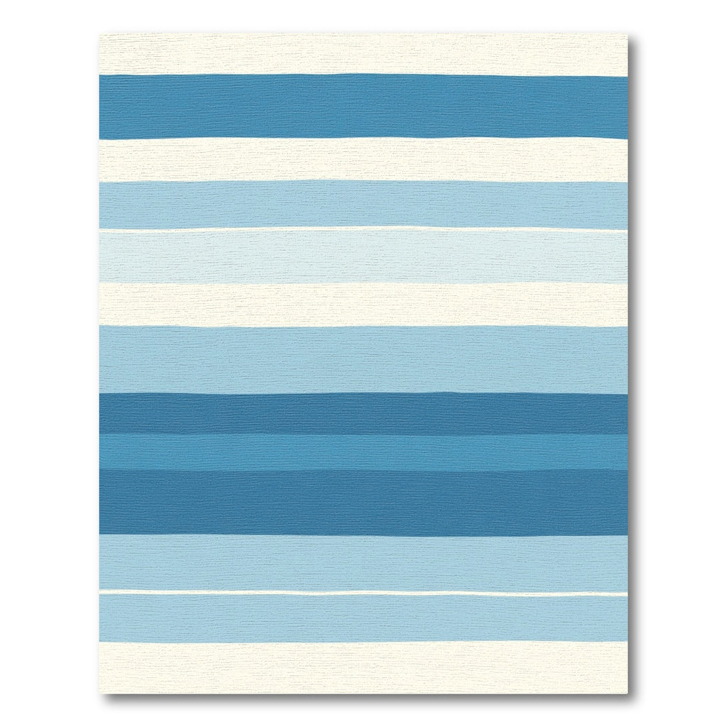 Varying Blue Horizontal Stripe Rug