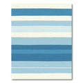 Varying Blue Horizontal Stripe Rug